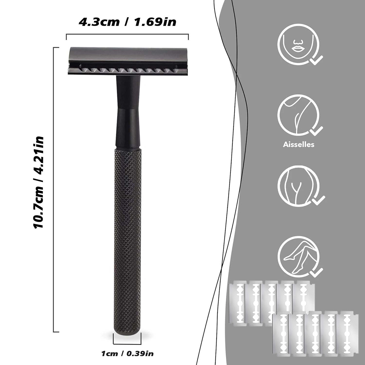 Safety Razor Handle - Rasoir de sécurité à manche lesté