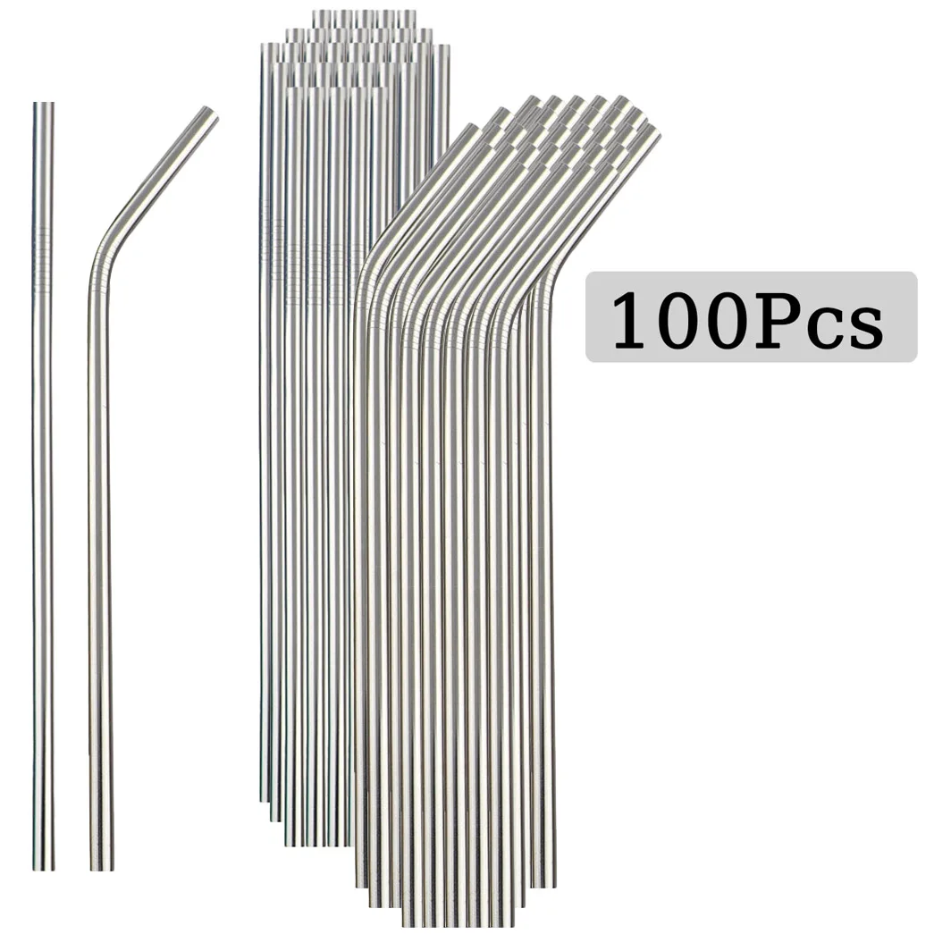 Reusable Straw - 100 pièces paille en acier inoxydable