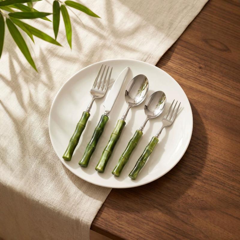 Bamboo Cutlery - Couverts en acier inoxydable 304 avec