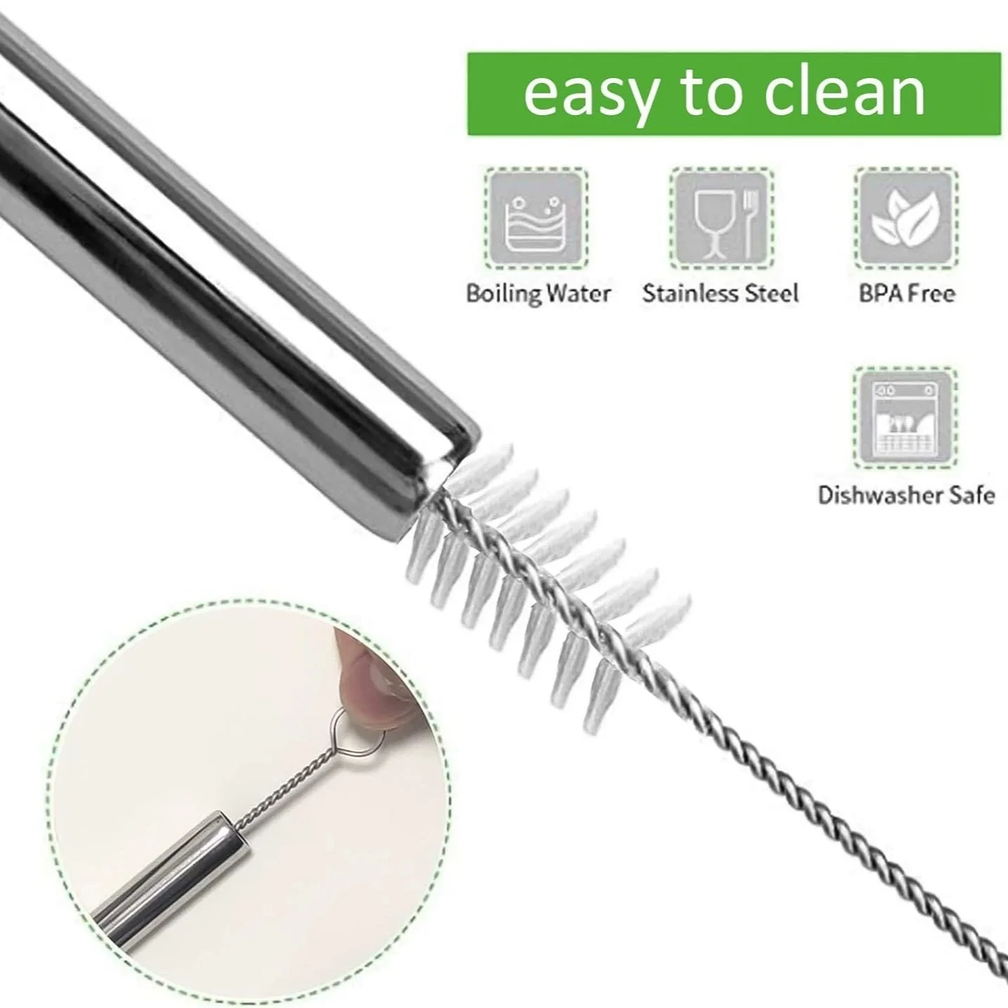 100 pièces paille en acier ino - Reusable Straw avis et prix