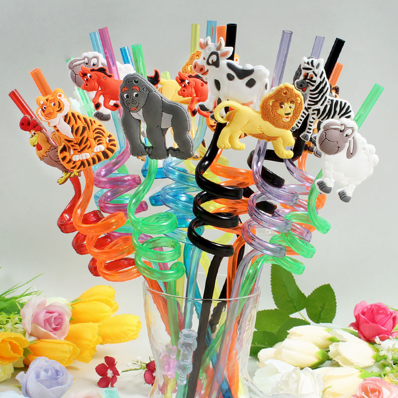 Lot de 12 pailles à thème anim - Reusable Straw avis et prix